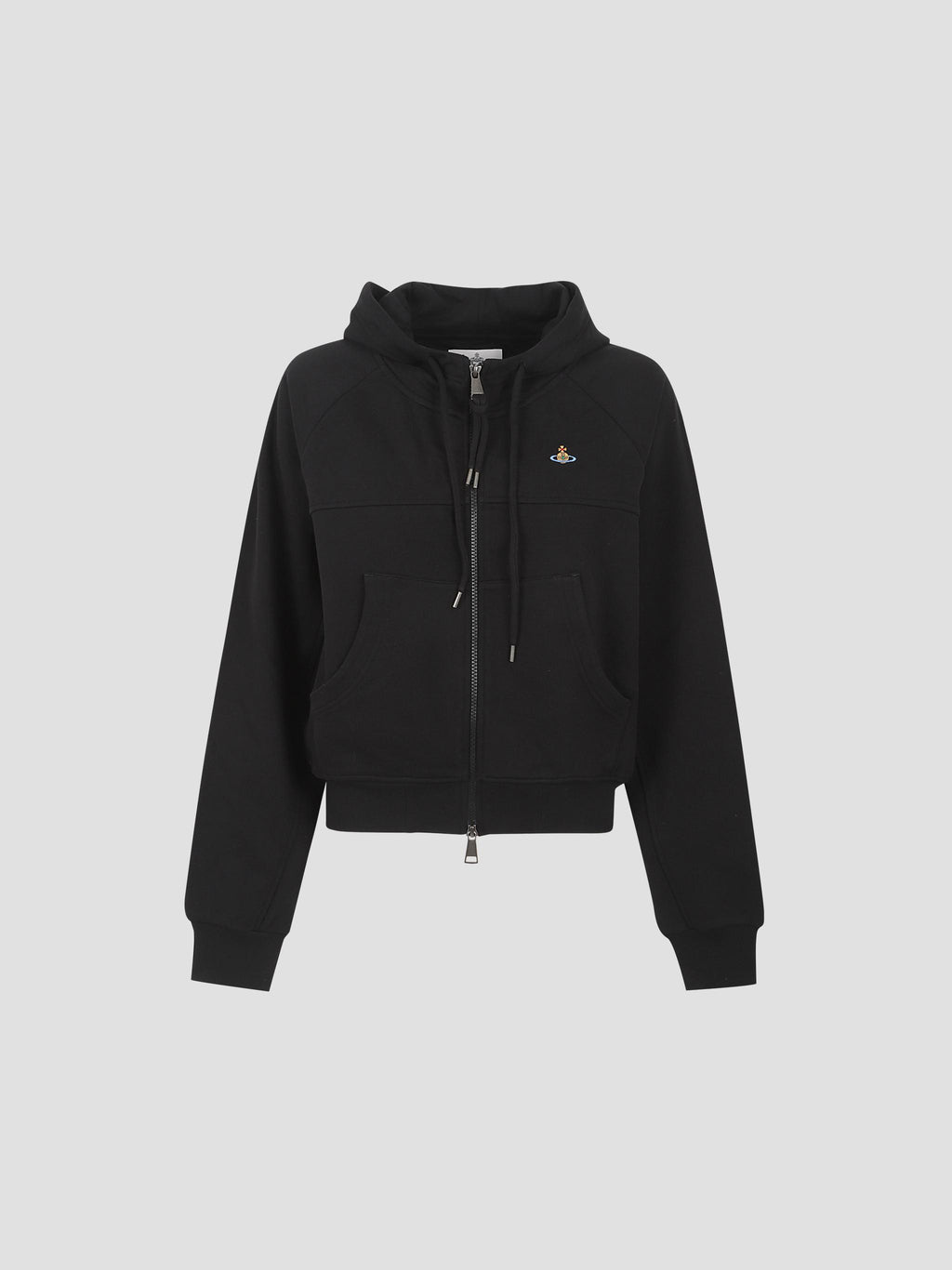 Cropped raglan zip hoodie