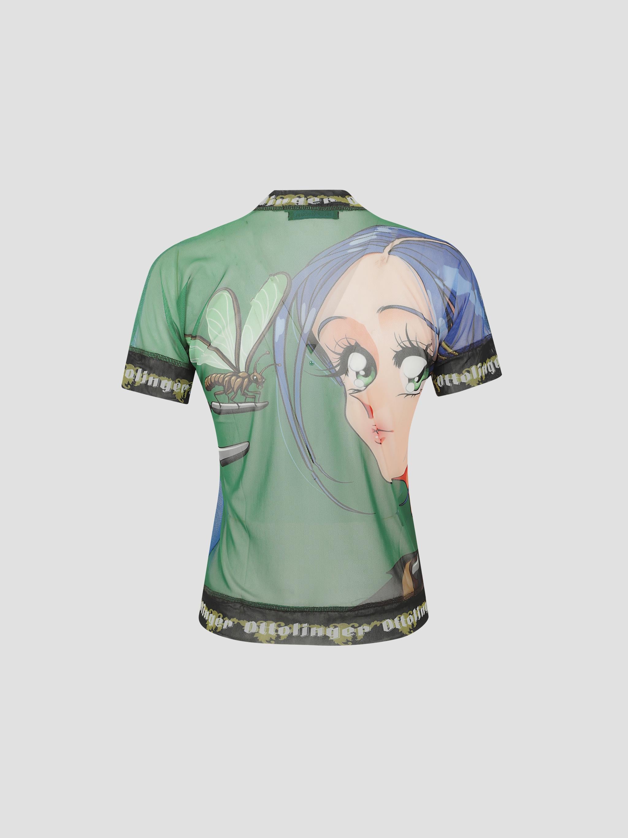 Knitted oversized mesh t-shirt