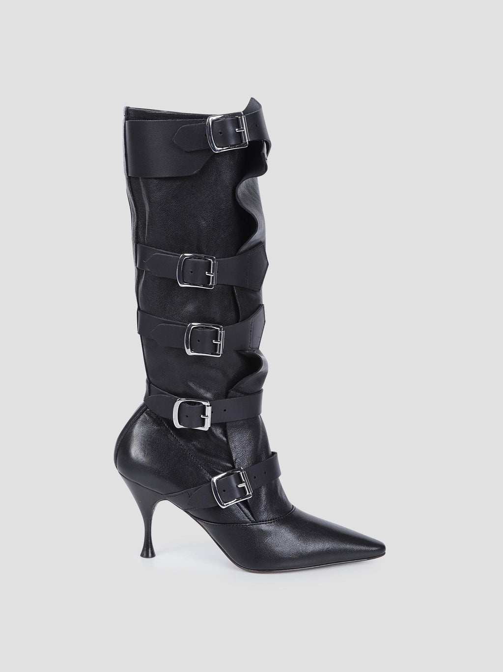 Treasure buckled leather boots