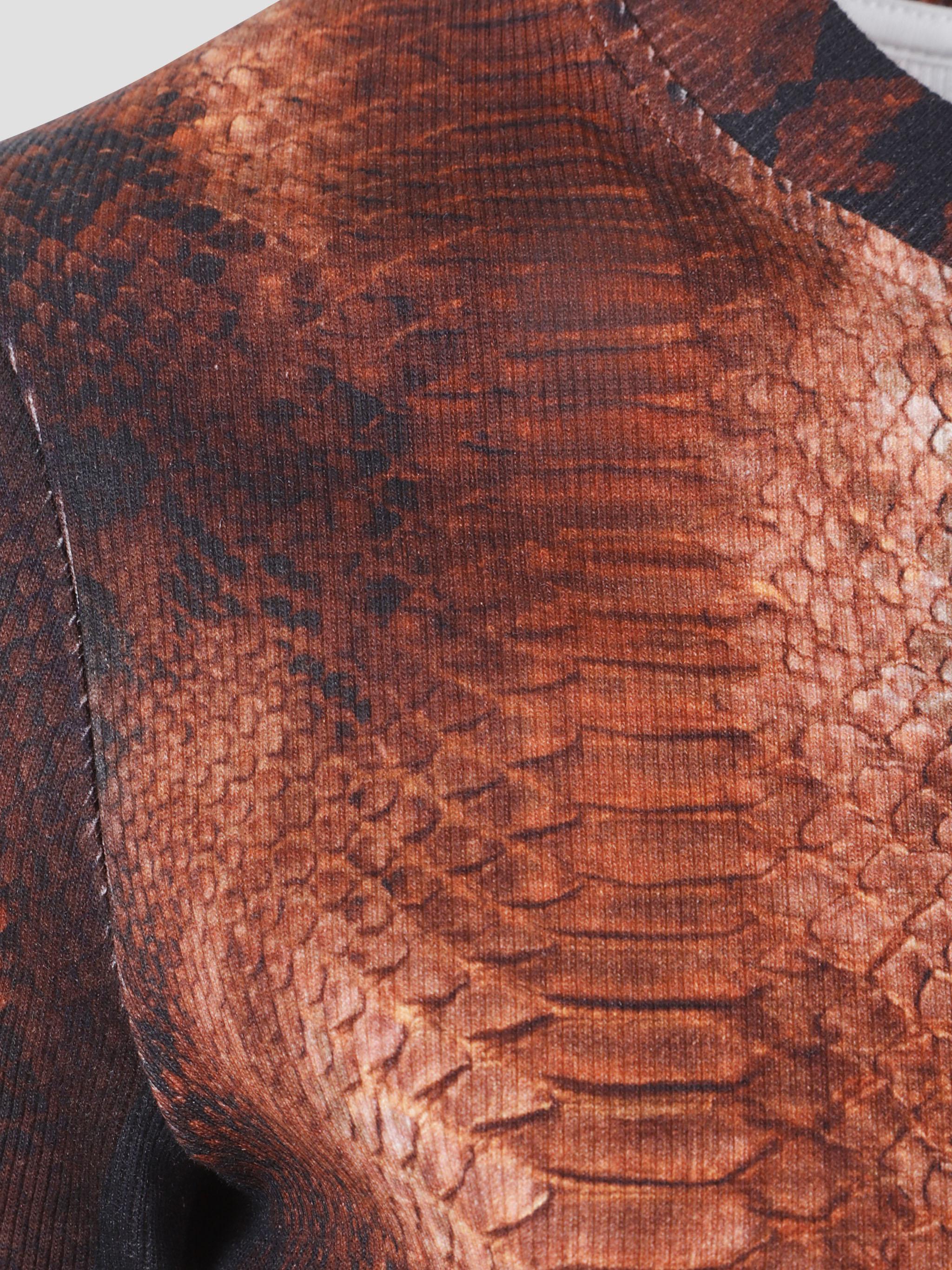 Cotton ribbed tee-shirt printed "python"