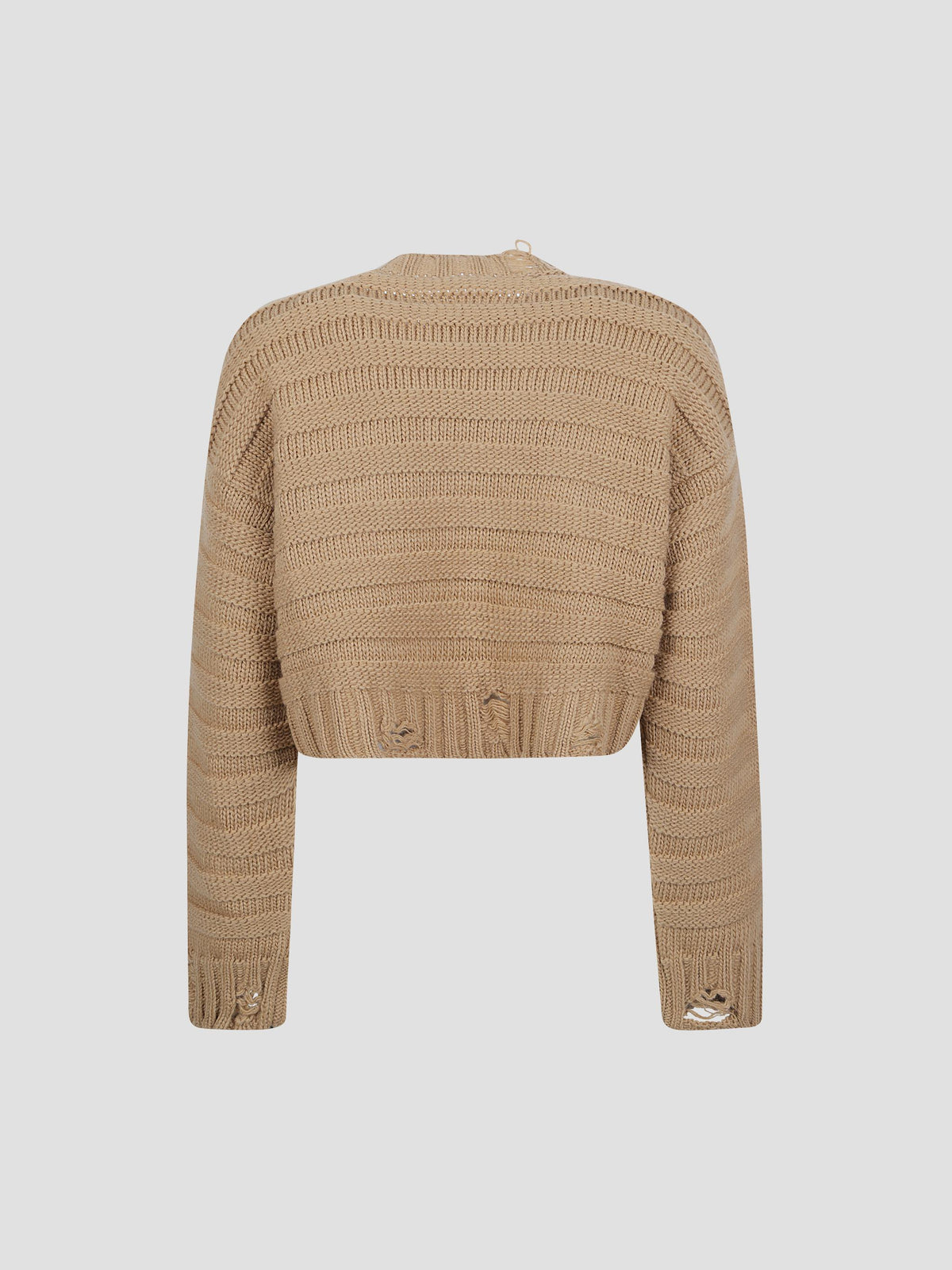 Distressed wool-blend crew-neck sweater