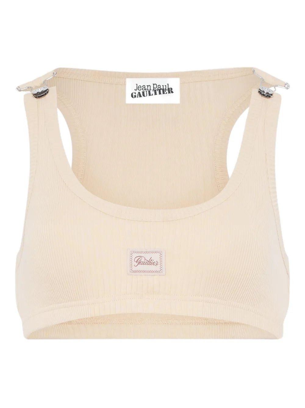 The beige gaultier patch bra