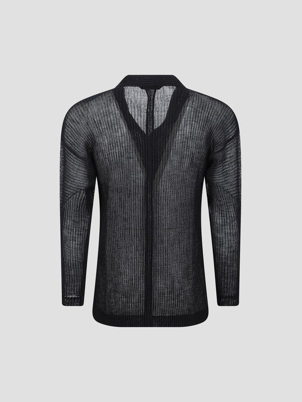 Rustic mesh pleated shirt