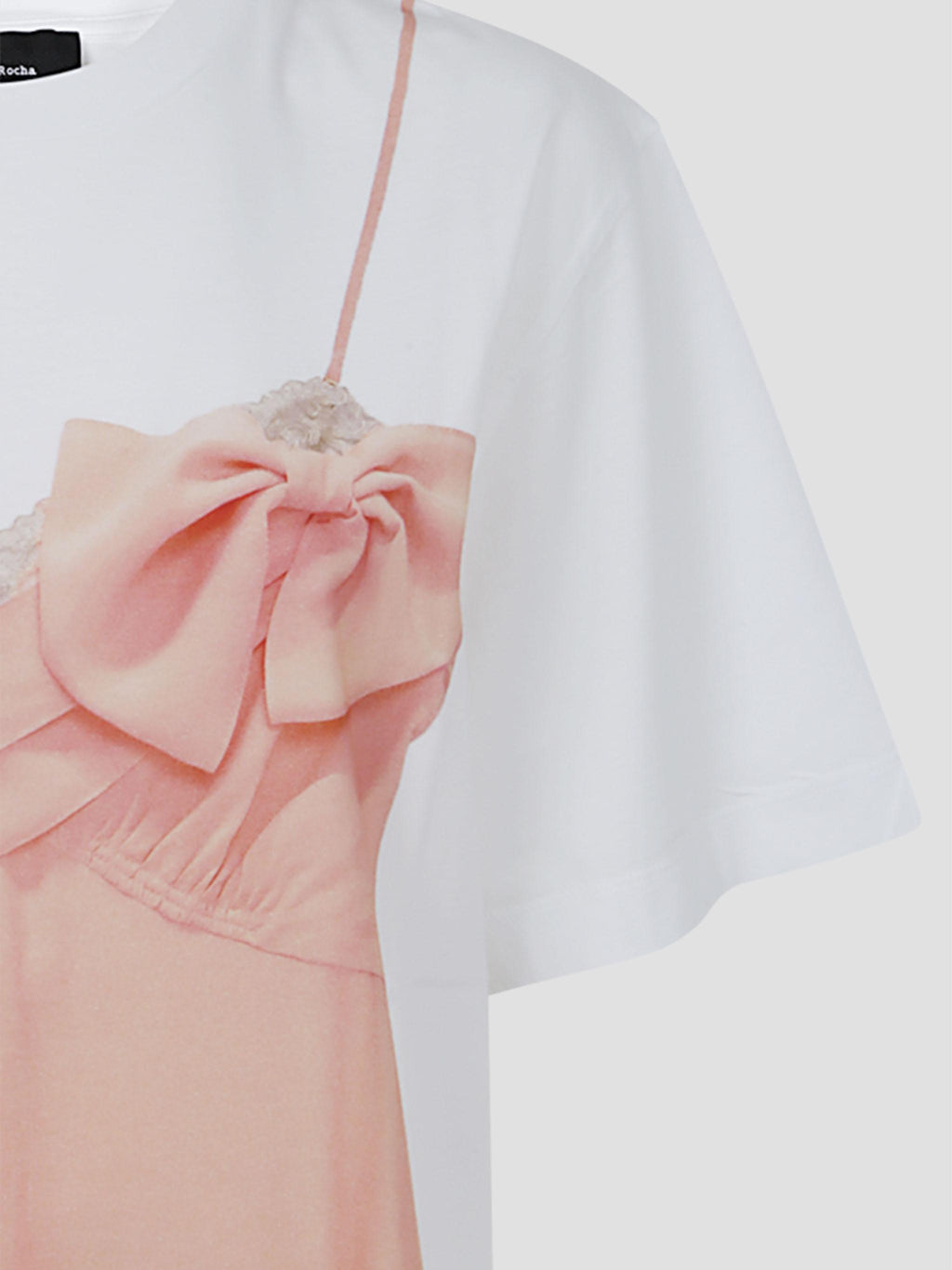 Bow sash slip dress trompe l'oeil  t-shirt