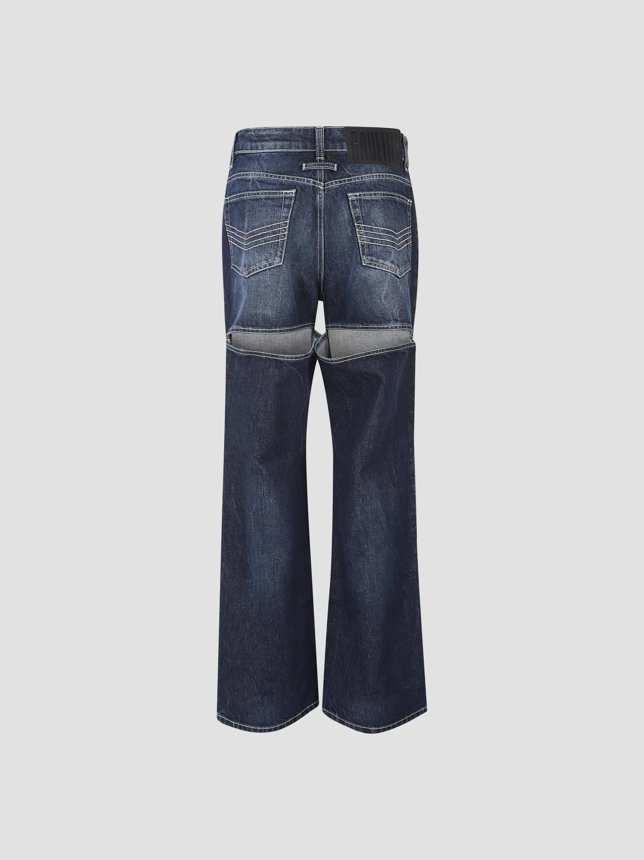 Denim trouser with cut out