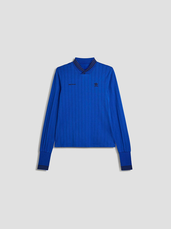 Wales bonner ribbed knit football top royal blue