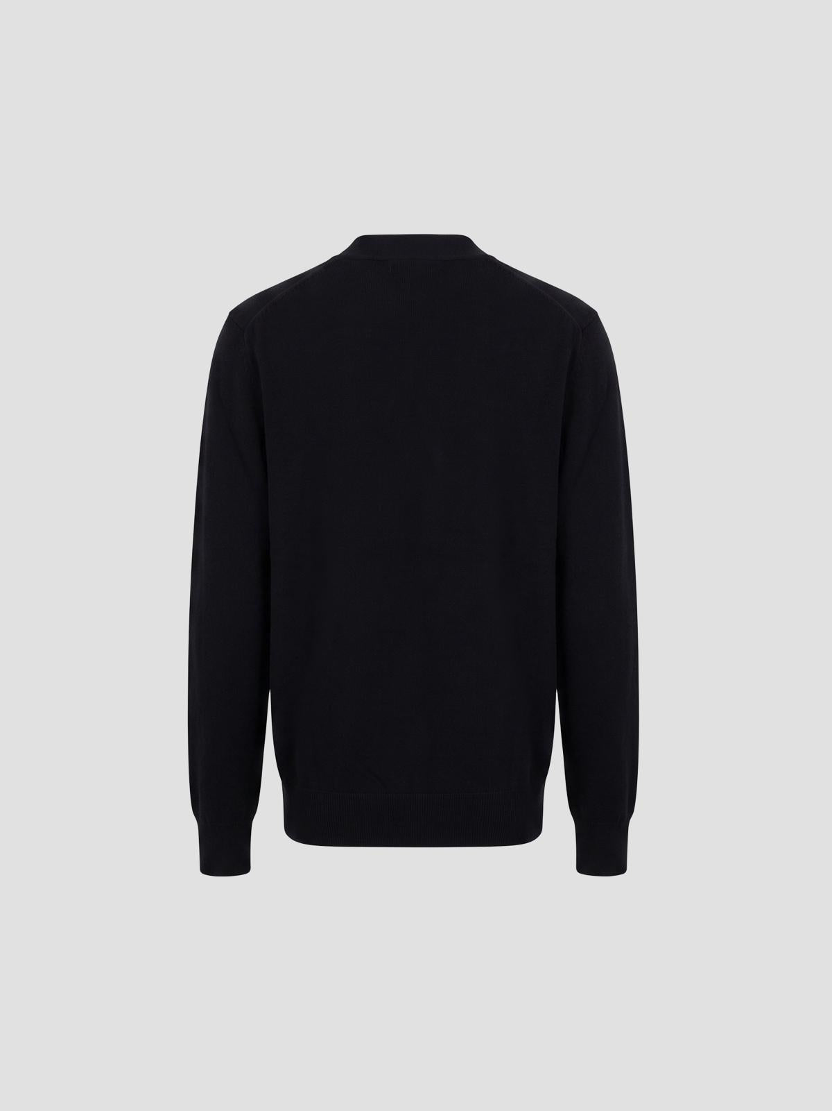 U v-neck cardigan black emblem knit