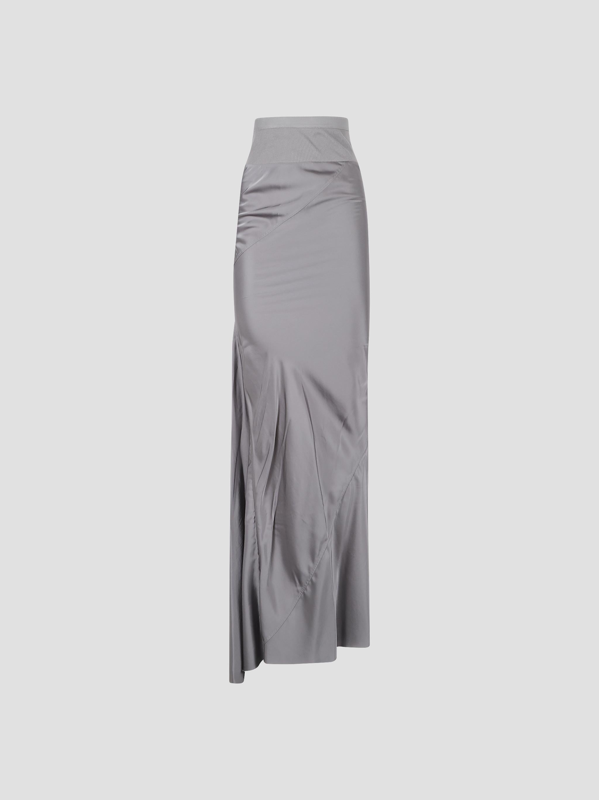 Long skirt with satin finish