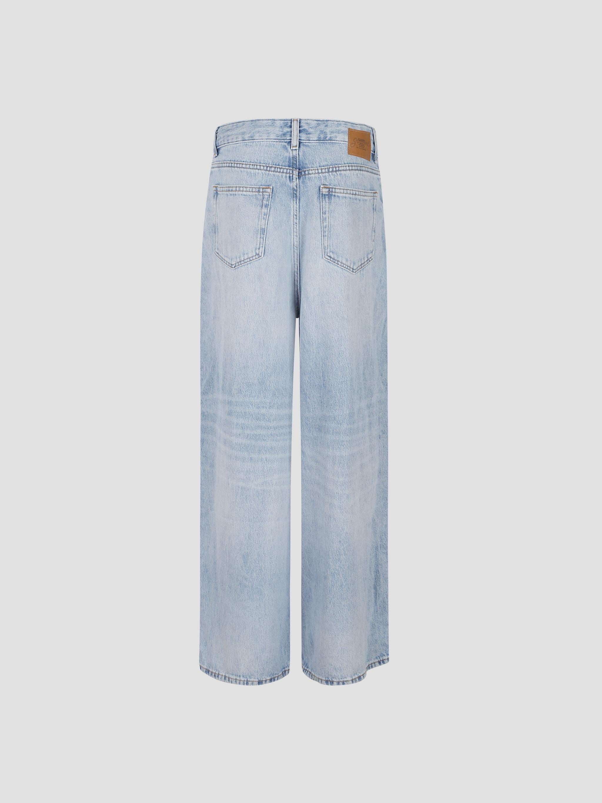 Soft rigid denim baggy jeans