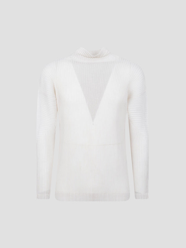 Rustic mesh high-neck top