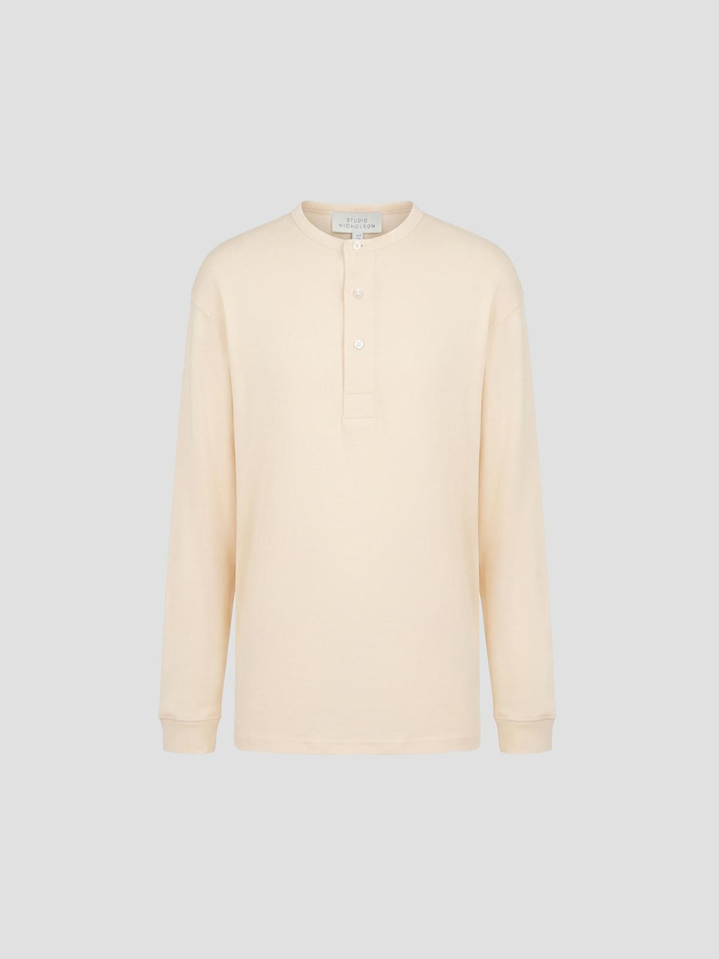 Studio Nicholson Henley long sleeve top in white