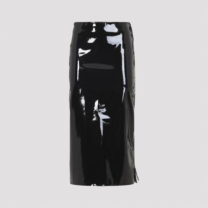 Samantha patent zip skirt
