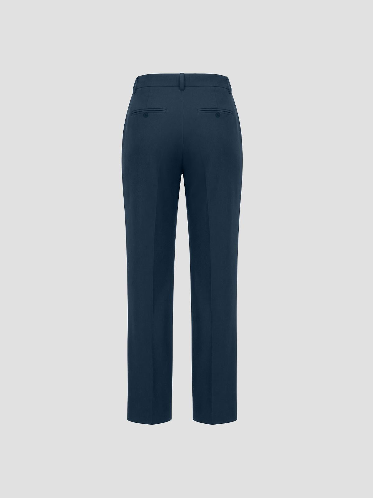 Straight trousers with ironed pleat