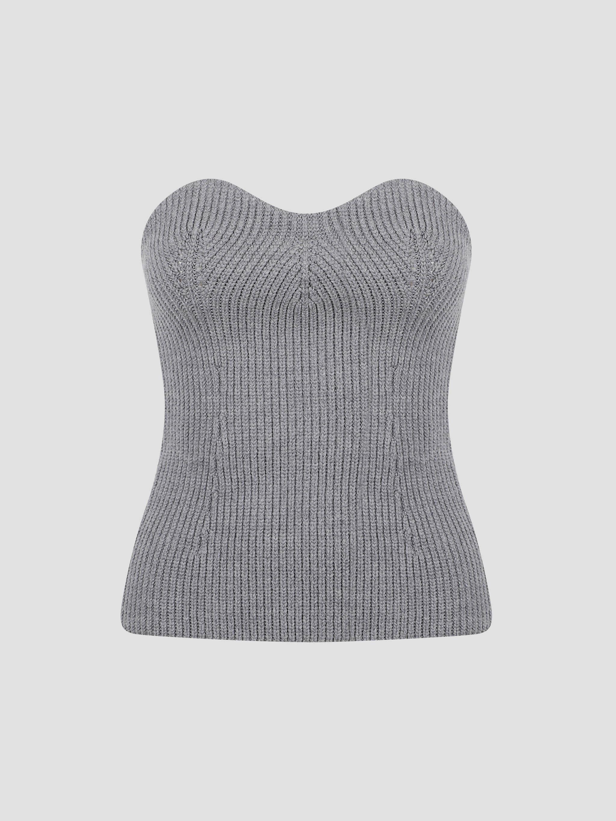 Strapless knitted  top