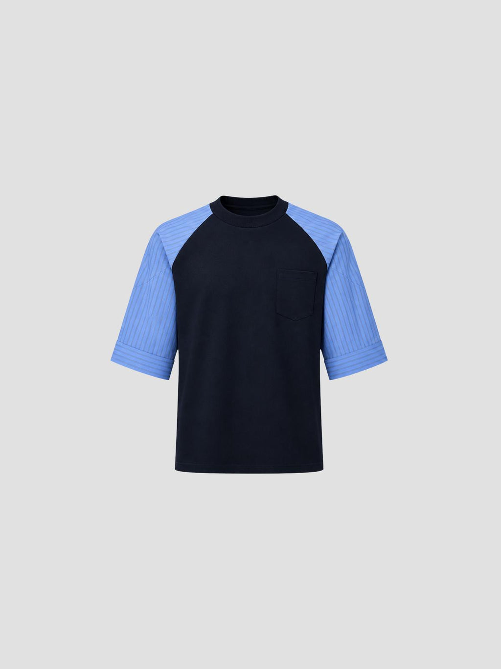 sacai Poplin x cotton jersey t-shirt in blue