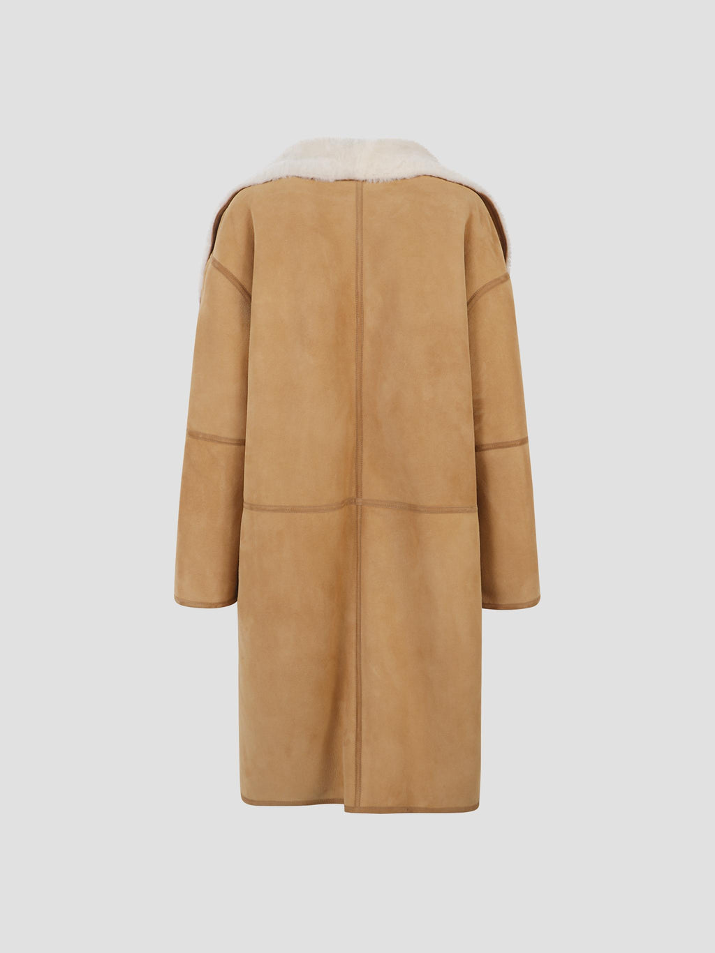 Draped shearling coat