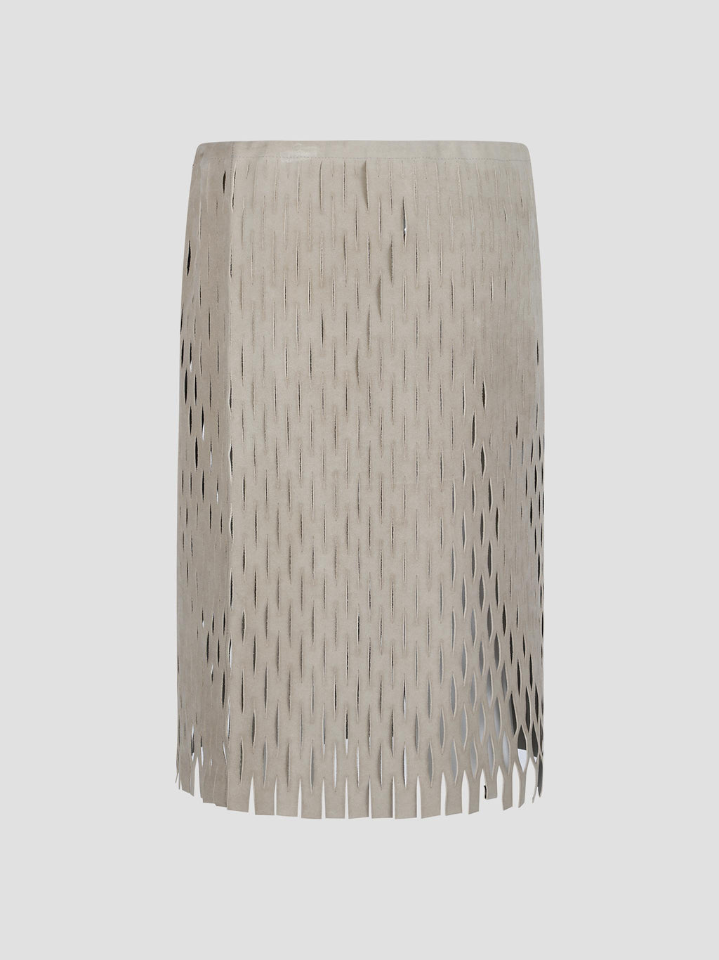 Cut skirt laser-cut suede skirt