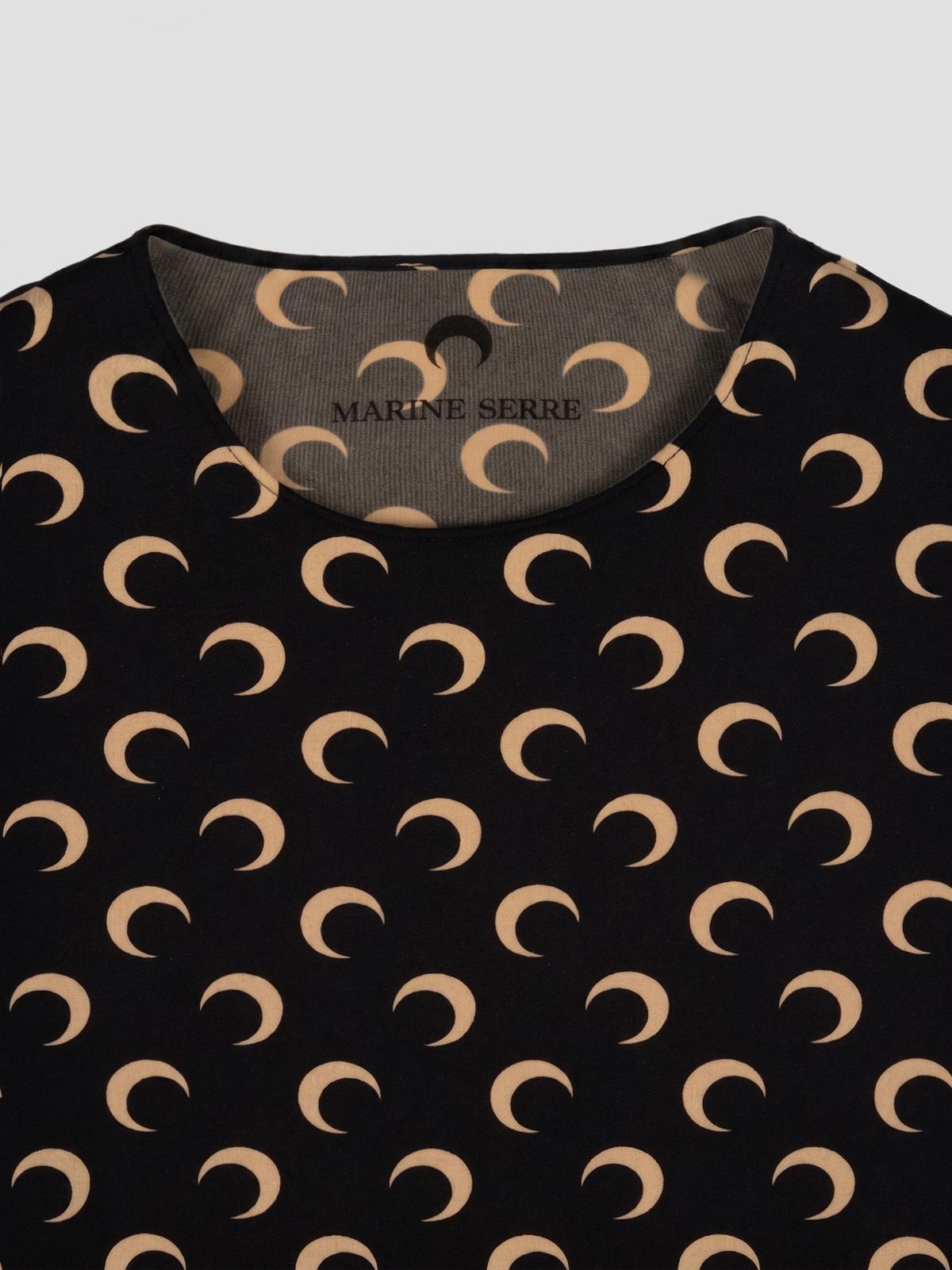 Moon printed jersey ls crewneck top