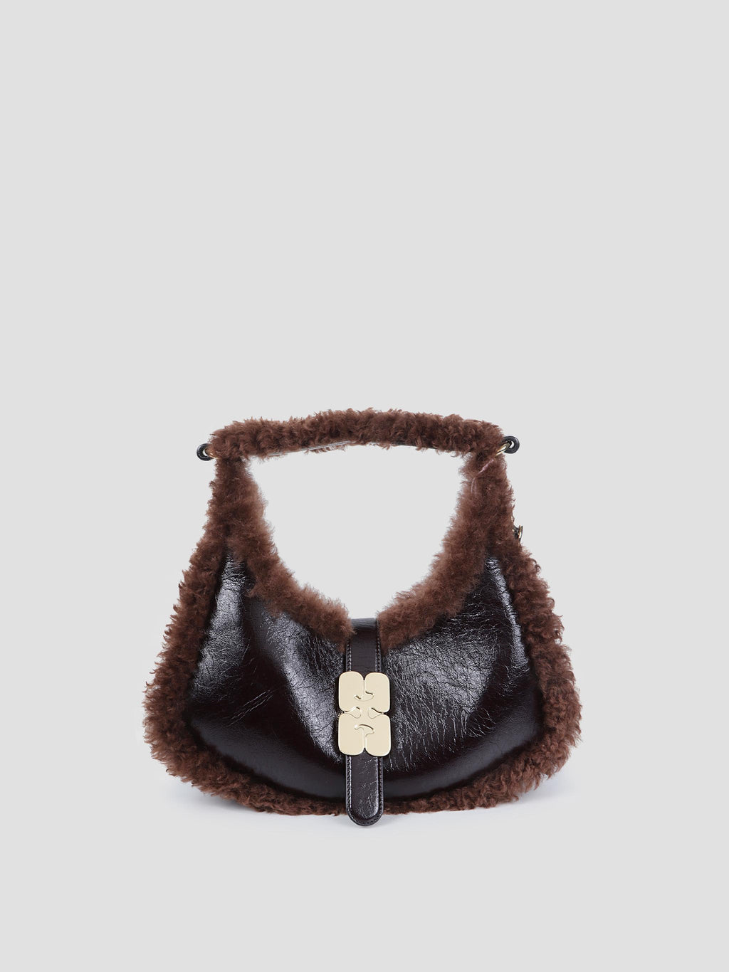 Small kat fur-trim bag