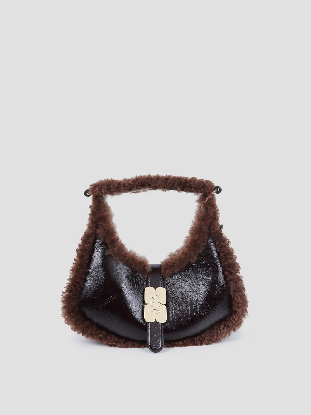 Small kat fur-trim bag