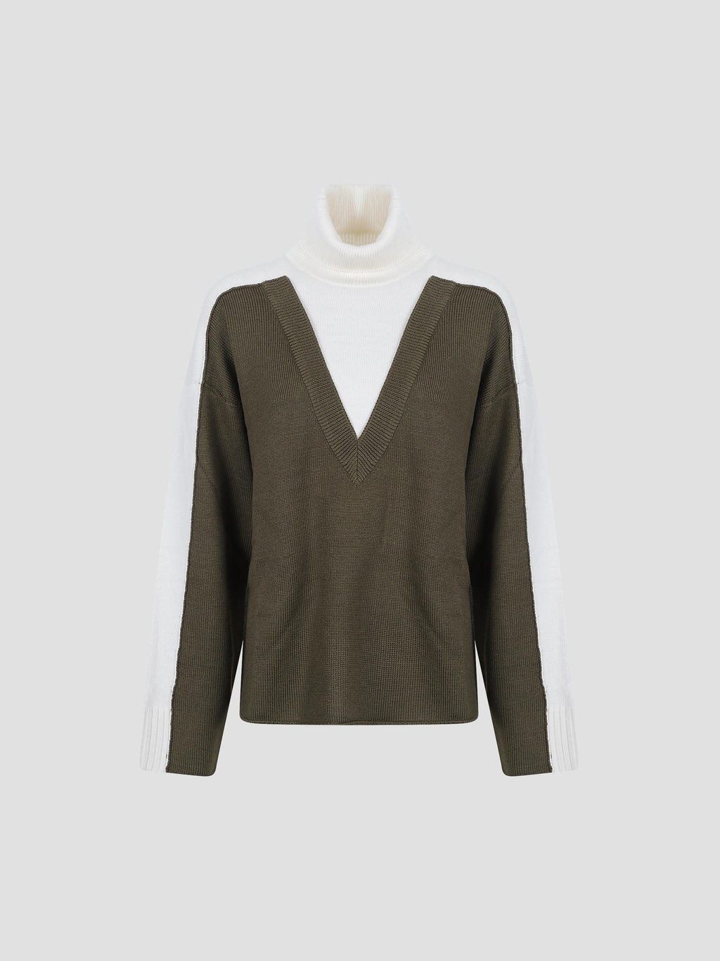 Moved pattern wool turtleneck