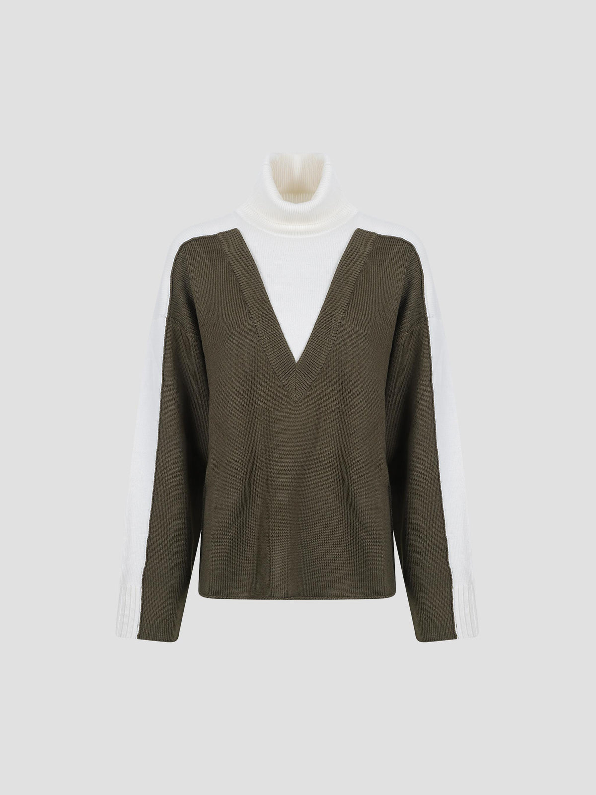 Moved pattern wool turtleneck