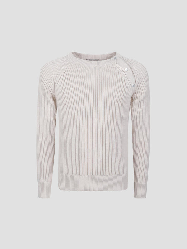 Pier snap-neck cotton sweater