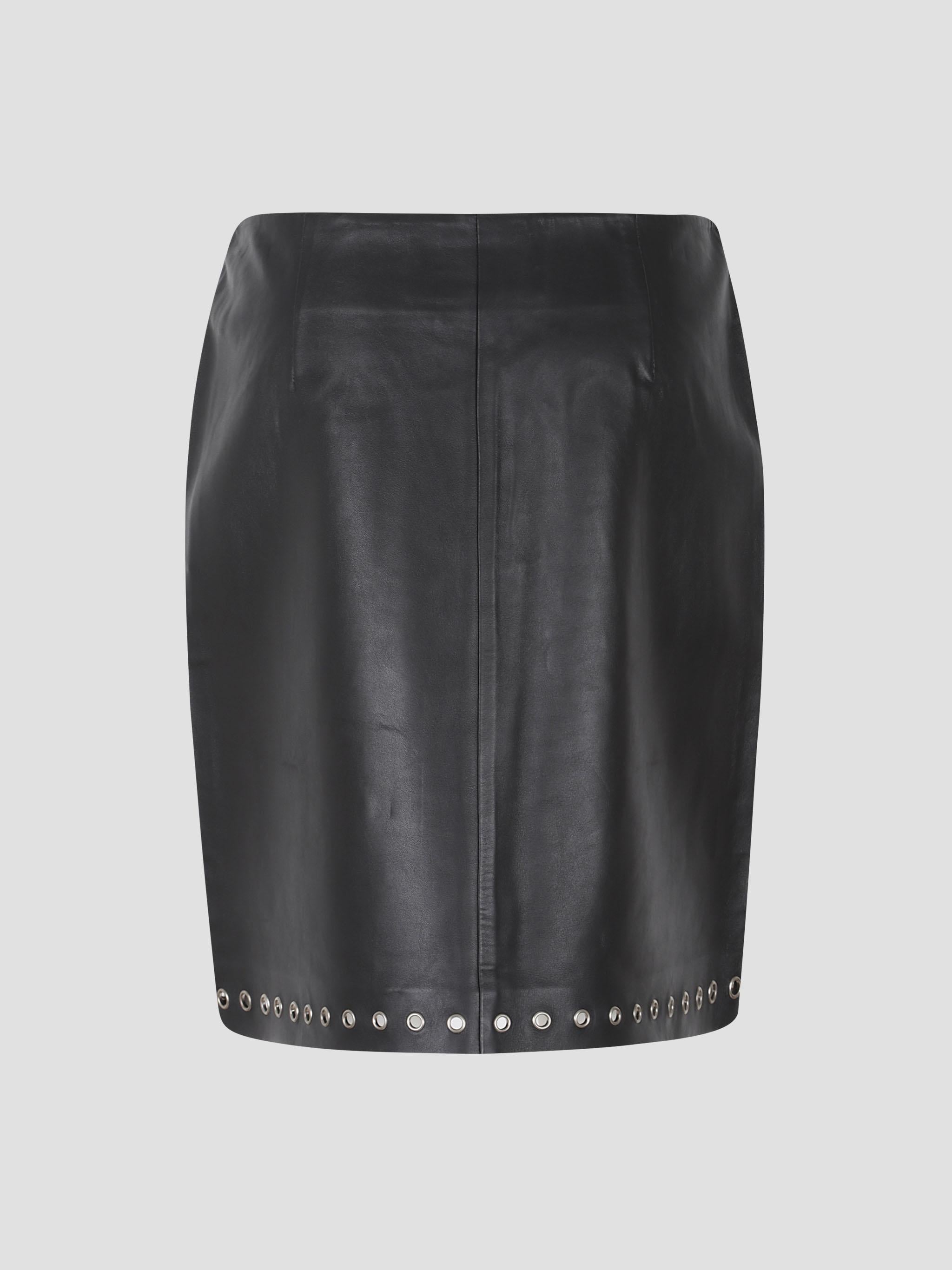 Eyelets midi skirt
