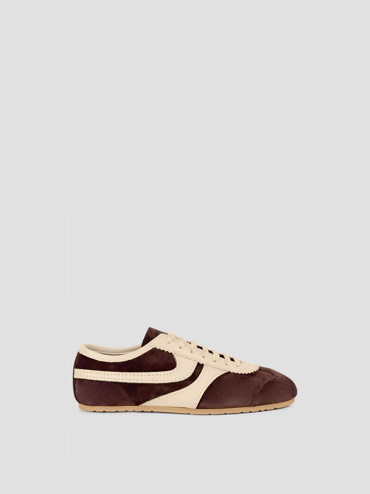 Leather-trimmed suede sneakers