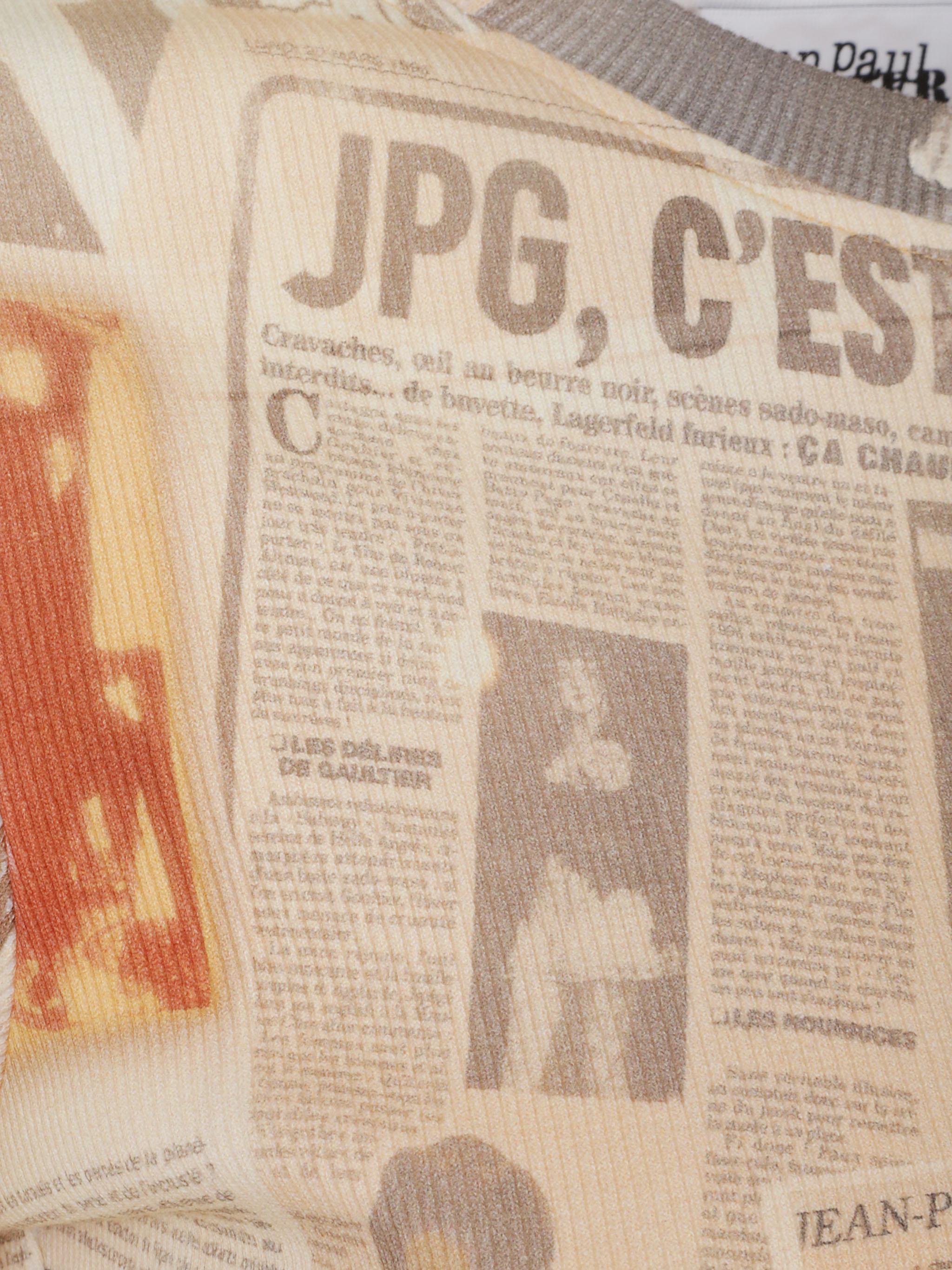 Cotton ribbed tee-shirt printed "journal"