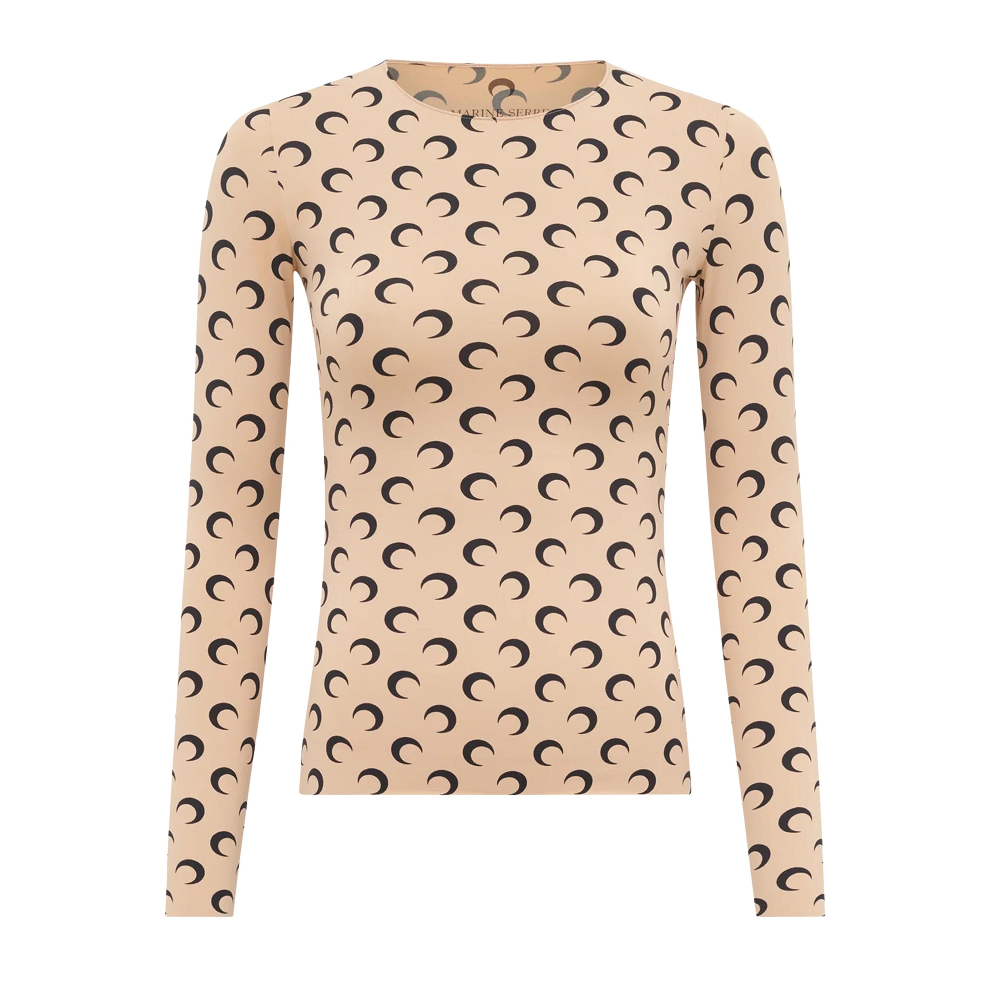 Moon printed ls crewneck top
