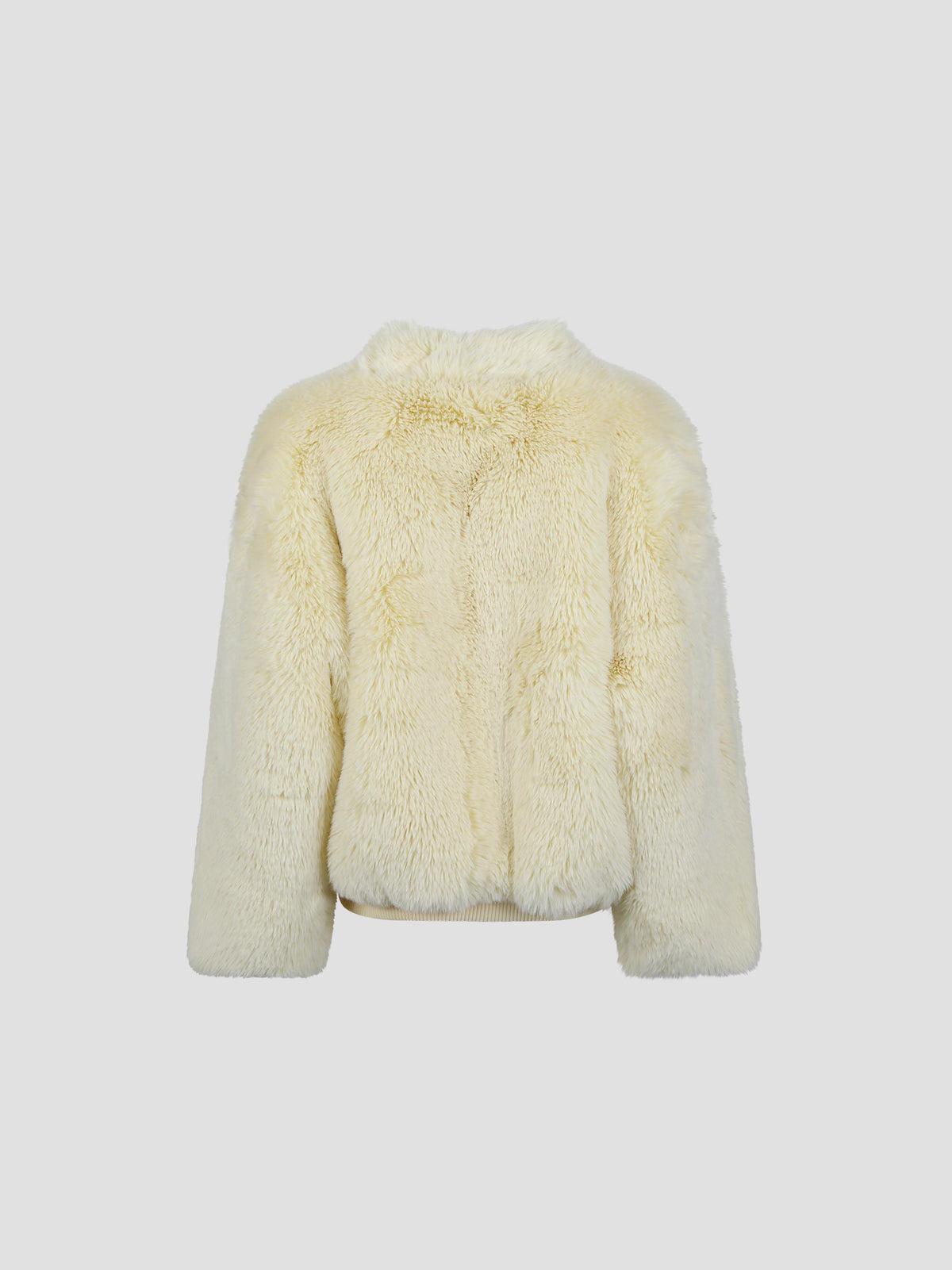 Senna collarless faux-fur jacket