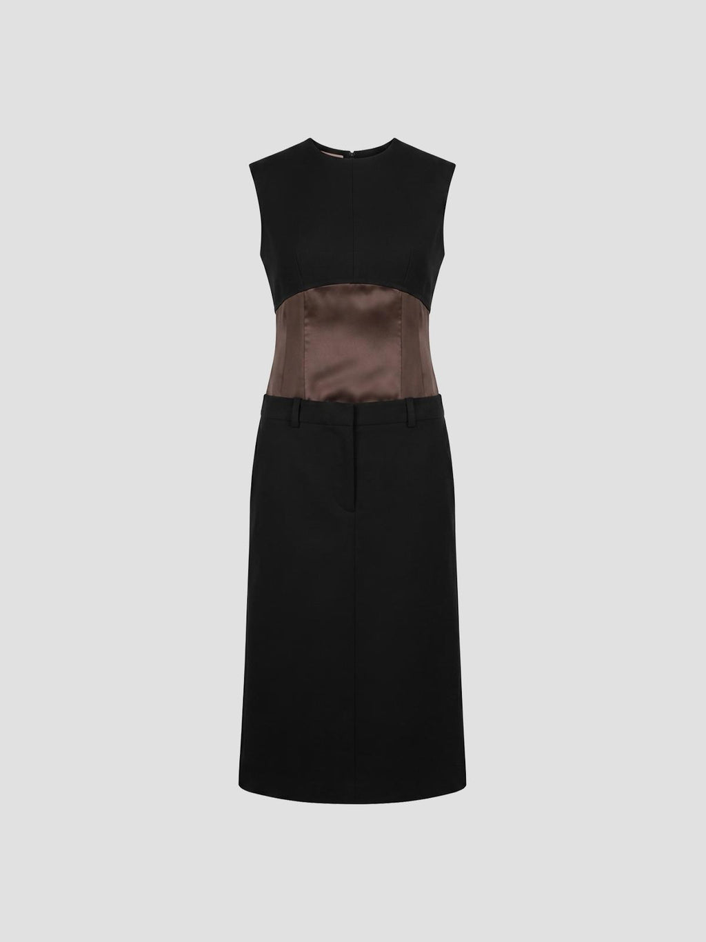 Marni Contrast wool and satin dress in black