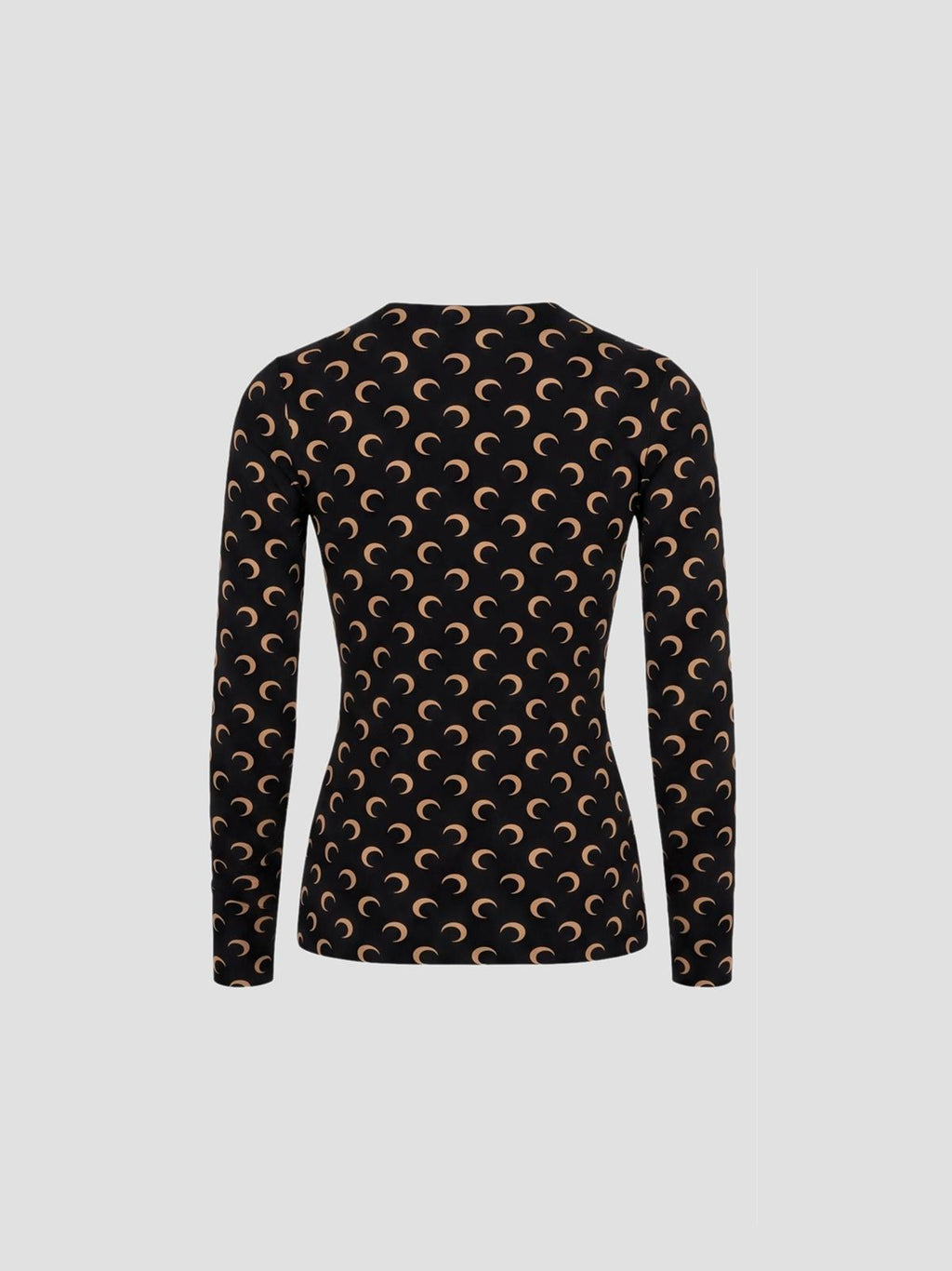 Moon printed jersey ls crewneck top