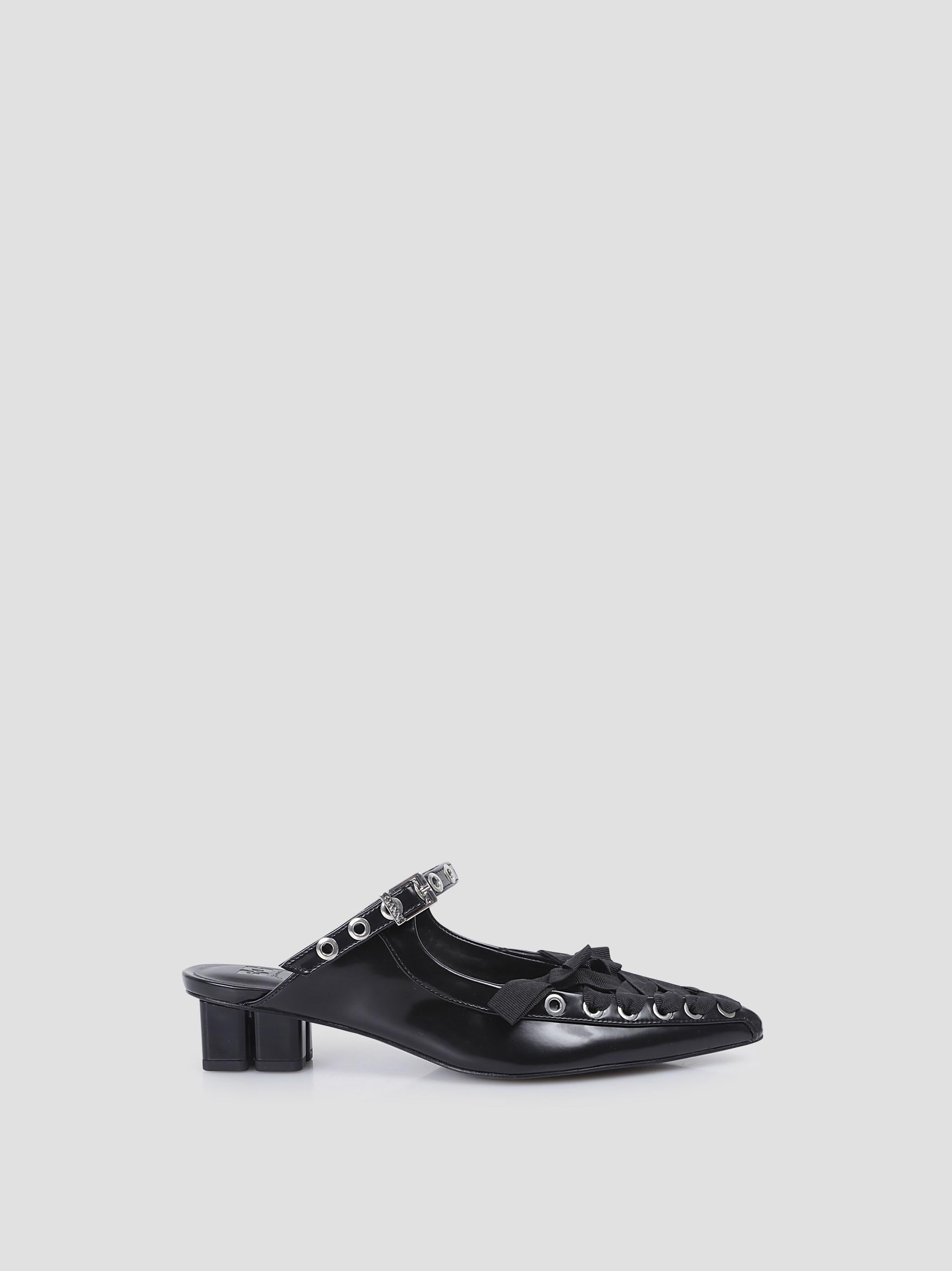 Eyelets lace up mule box oleatex
