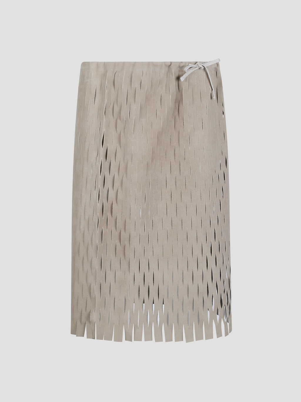 Cut skirt laser-cut suede skirt