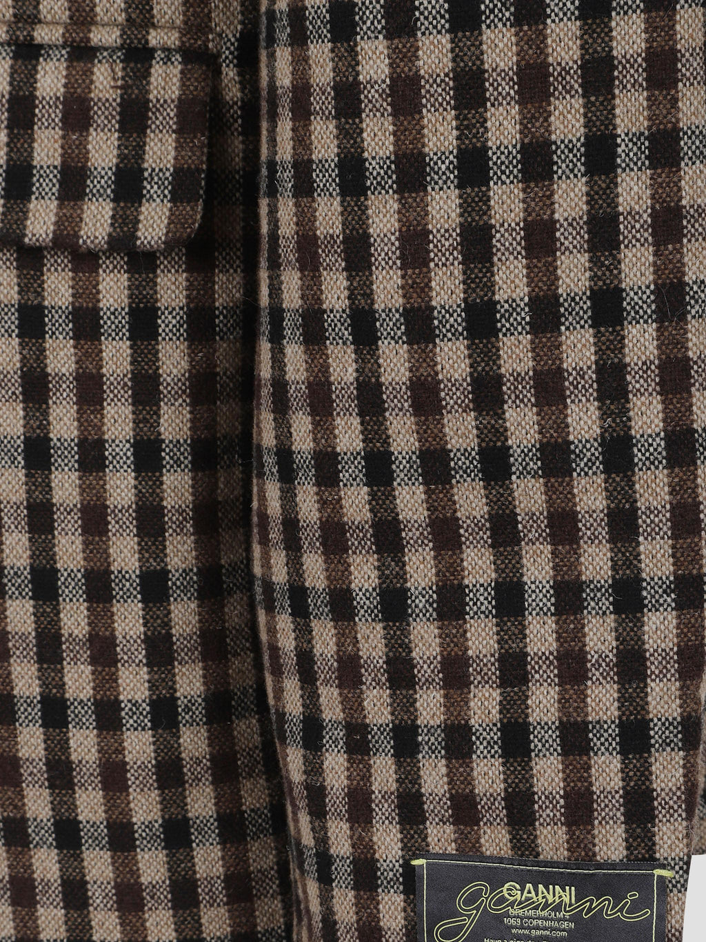 Check wool mix oversized blazer