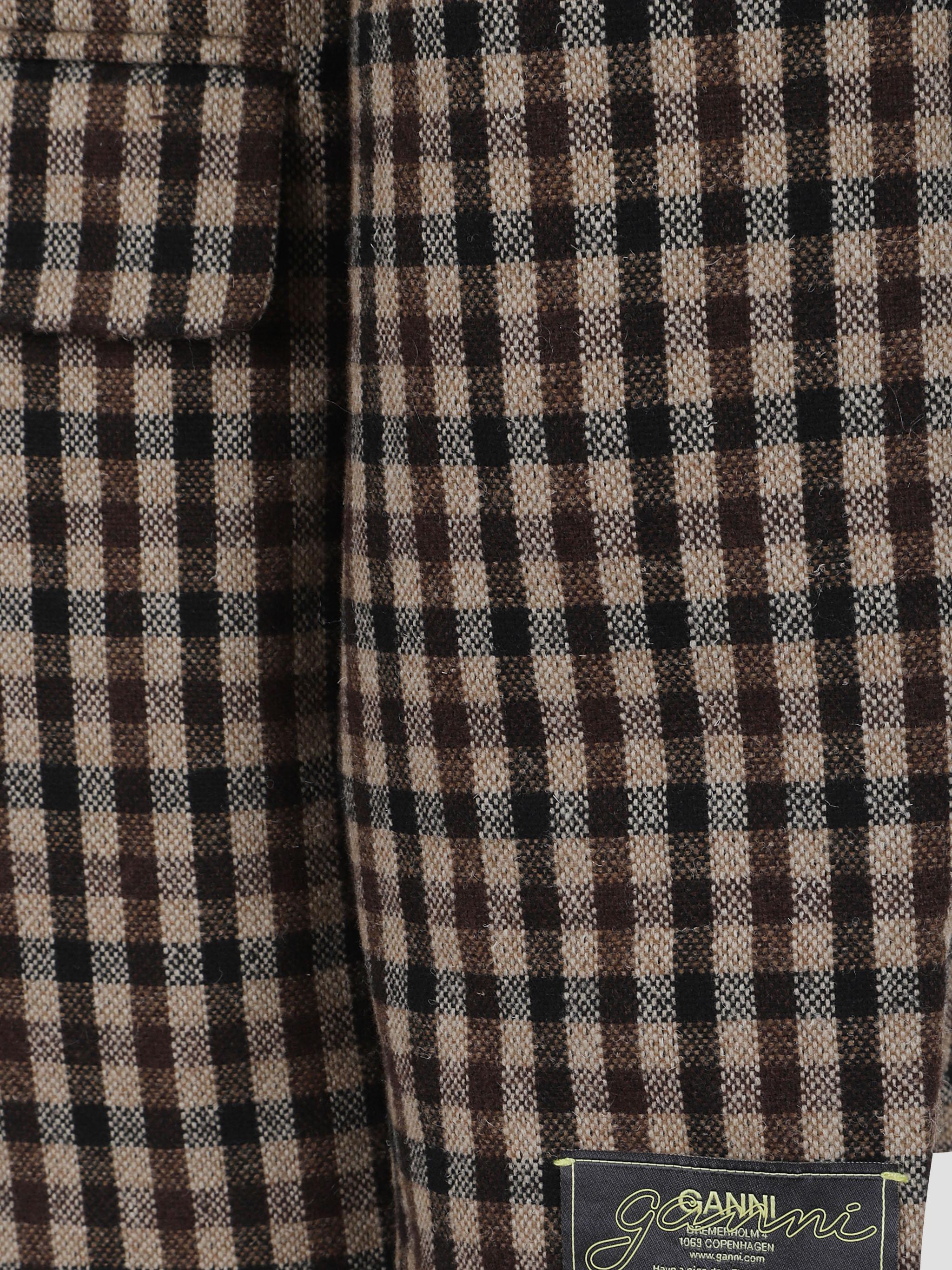 Check wool mix oversized blazer