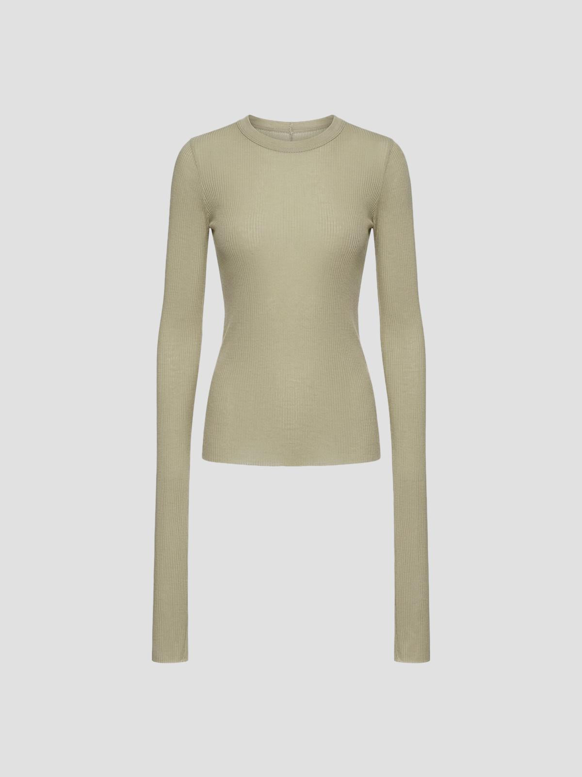 T-shirt cropped rib ls