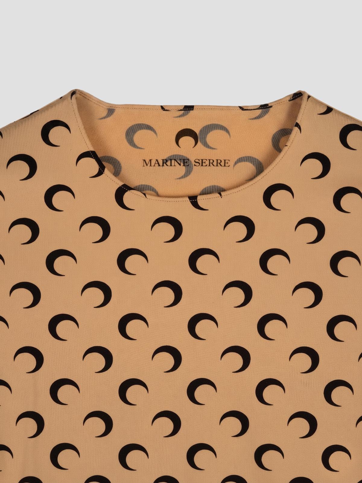 Moon printed jersey ls crewneck top