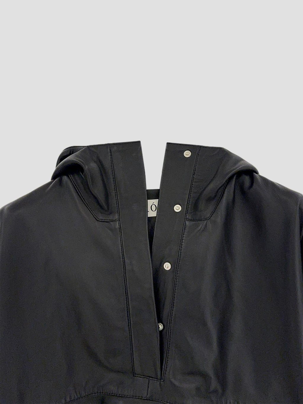 Leather oversized anorak
