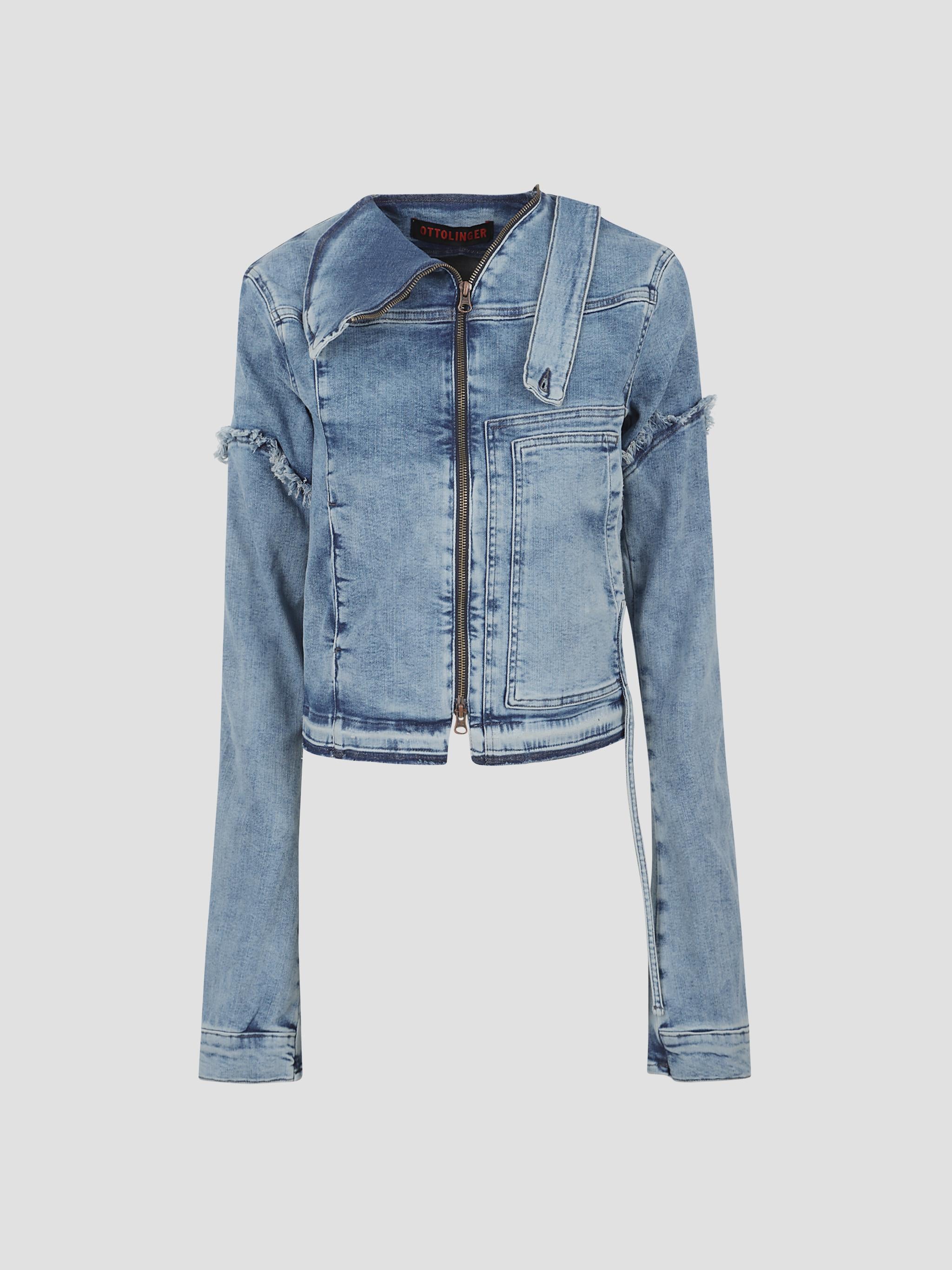 Woven drape collar denim