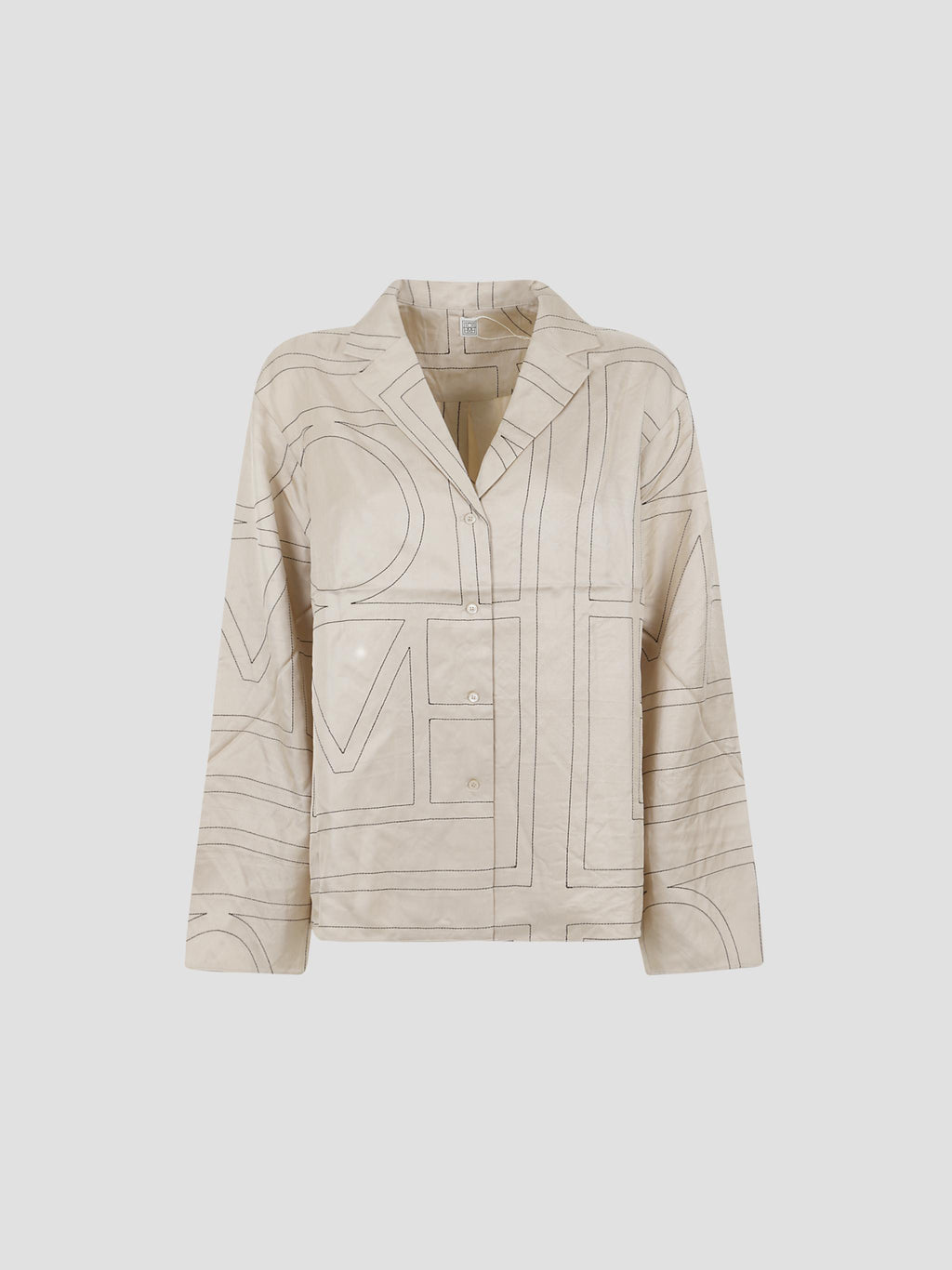 Monogram silk pj top