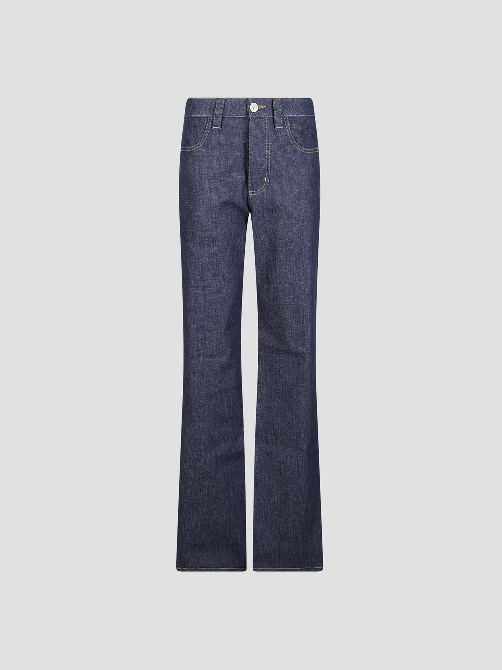 Straight leg raw-denim jeans