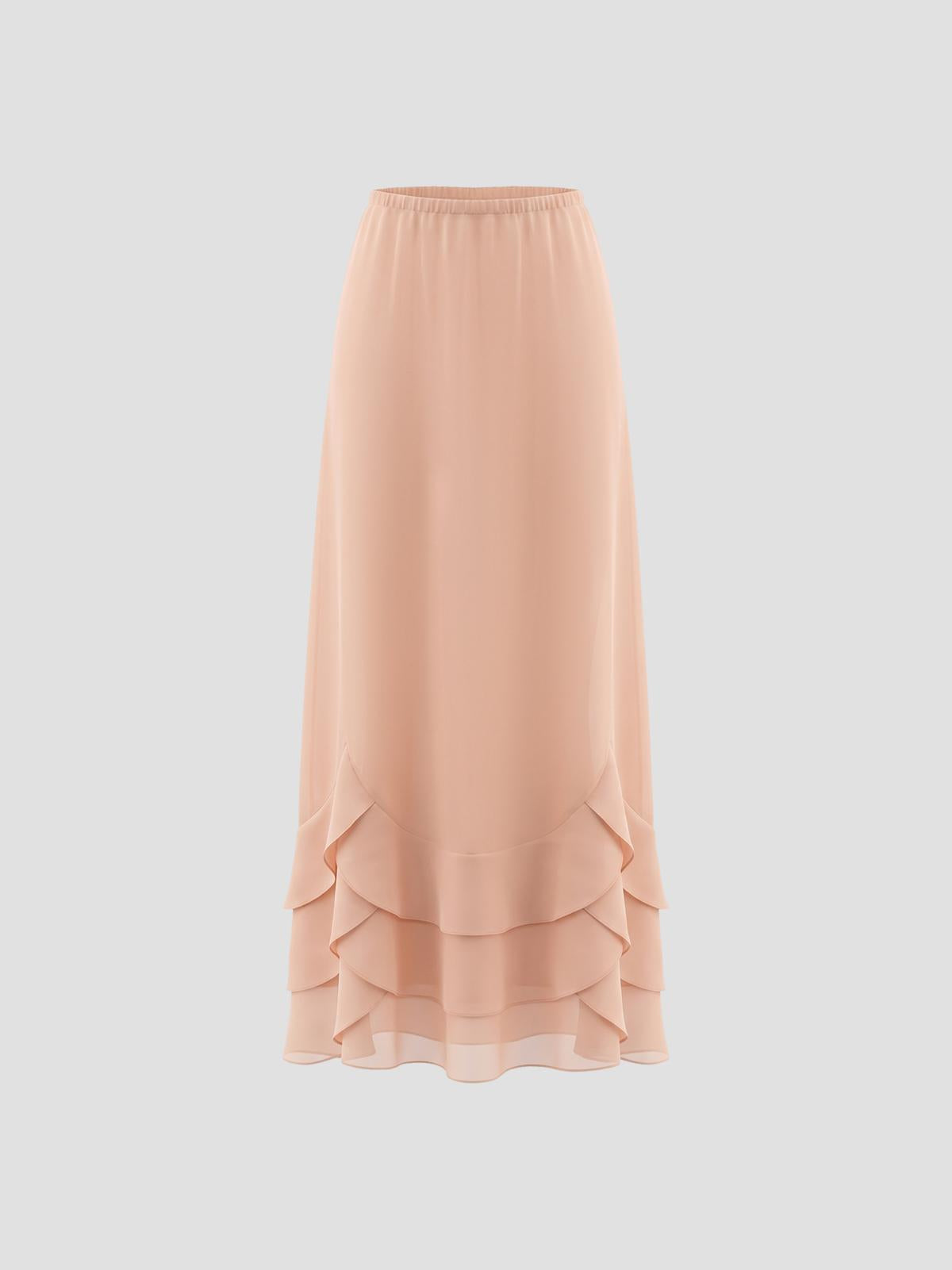 Tiered scalloped hem skirt
