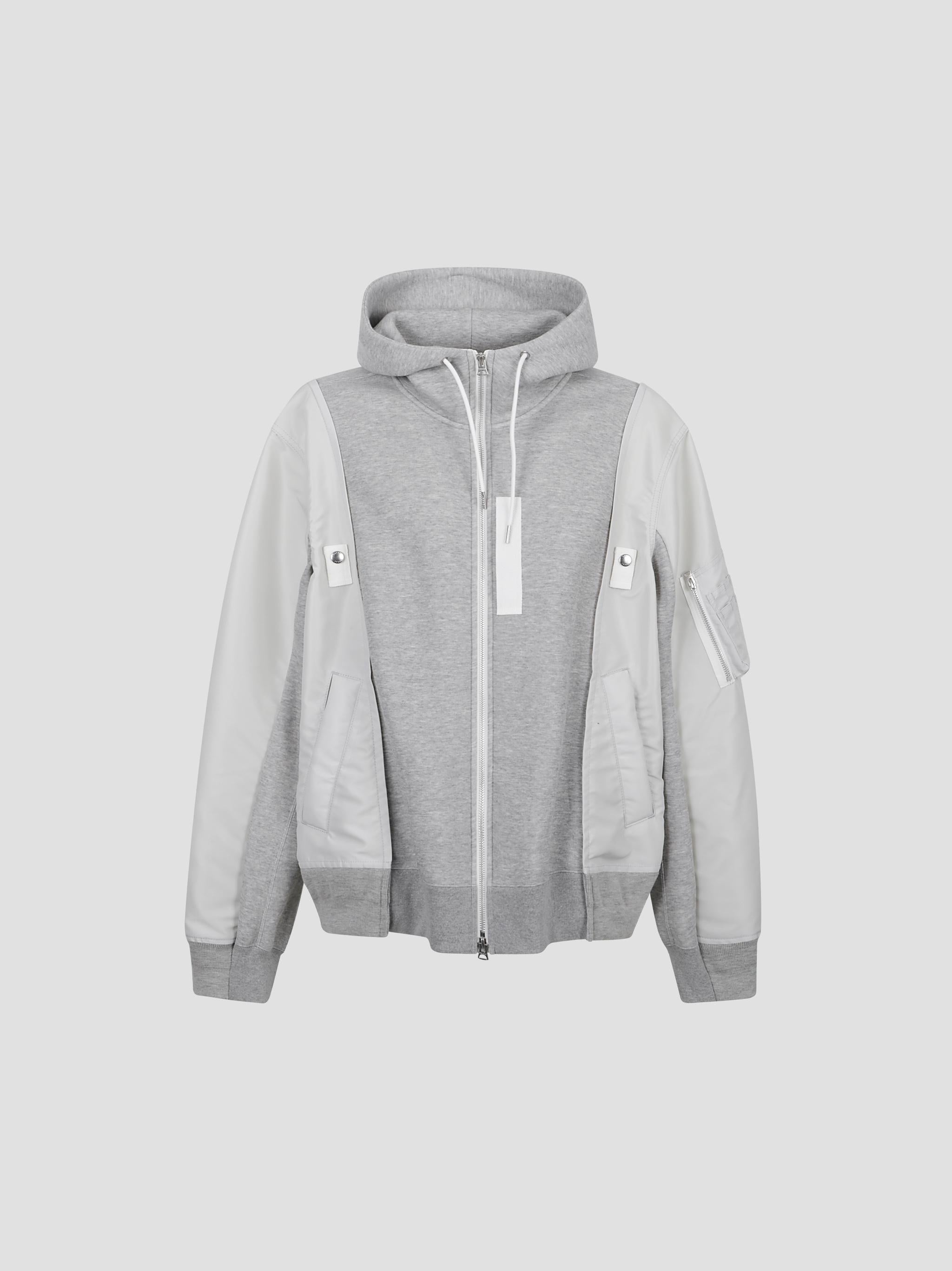 Sponge sweat x nylon twill hoodie