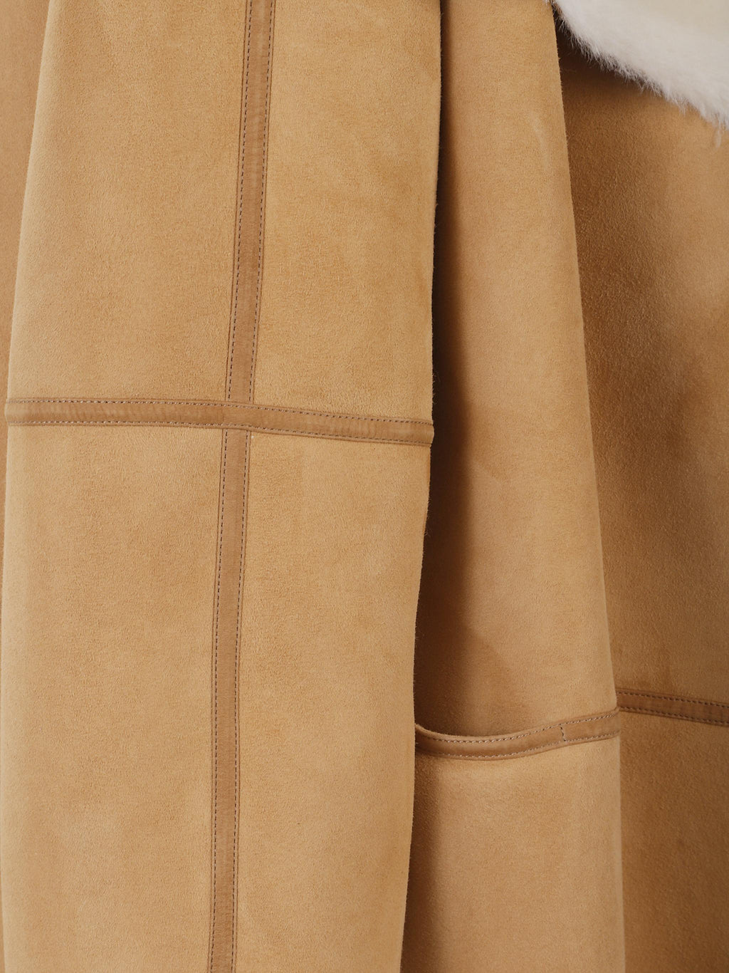 Draped shearling coat