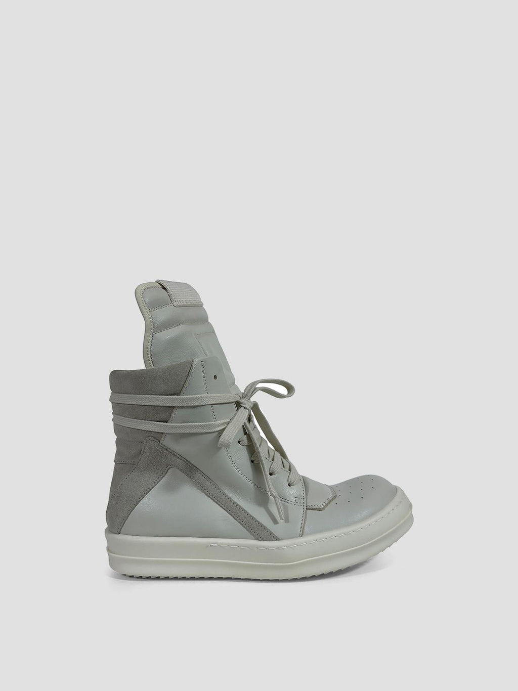 Rick Owens Geobasket leather shoes in white