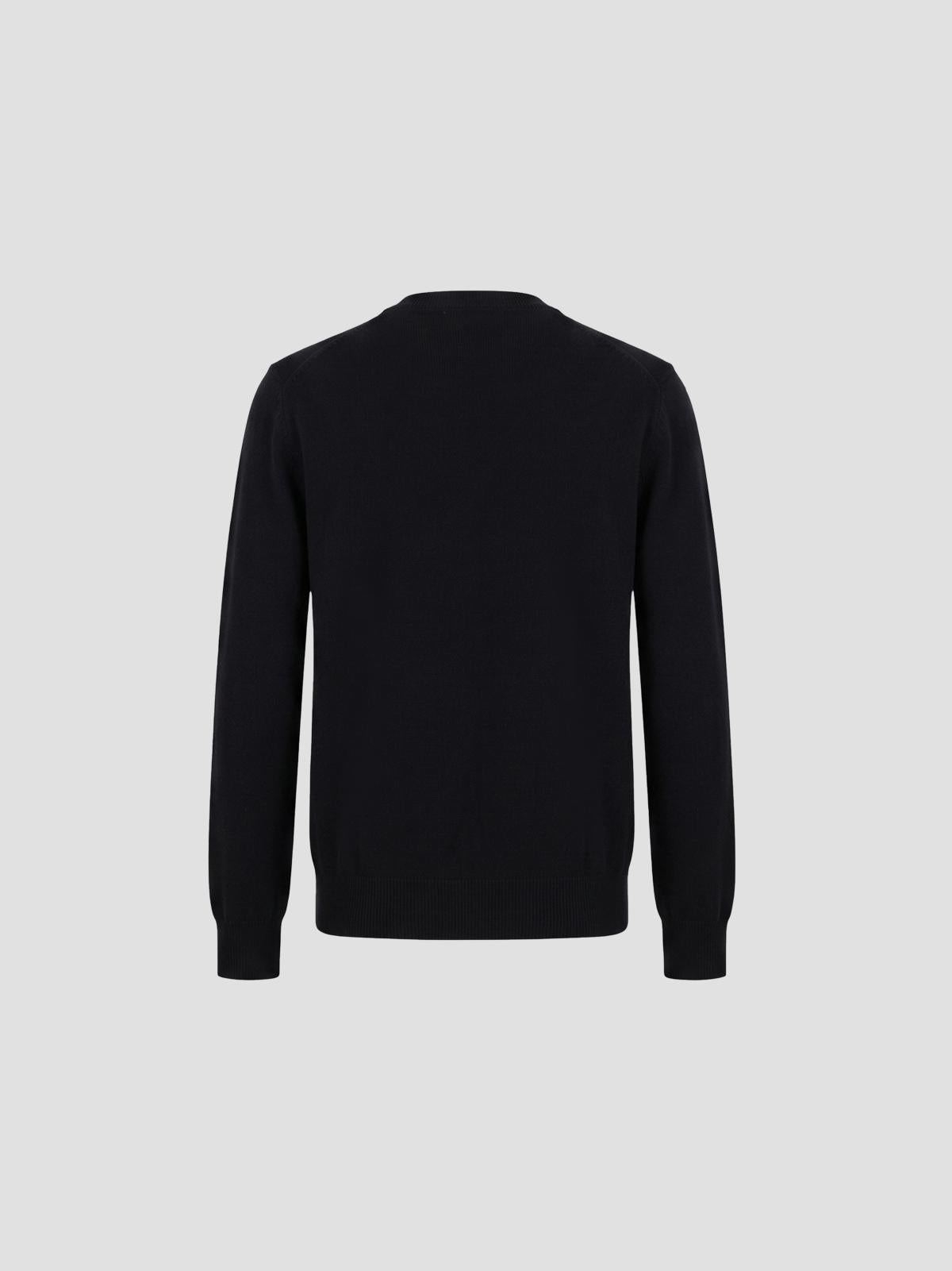 U round-neck black emblem knit