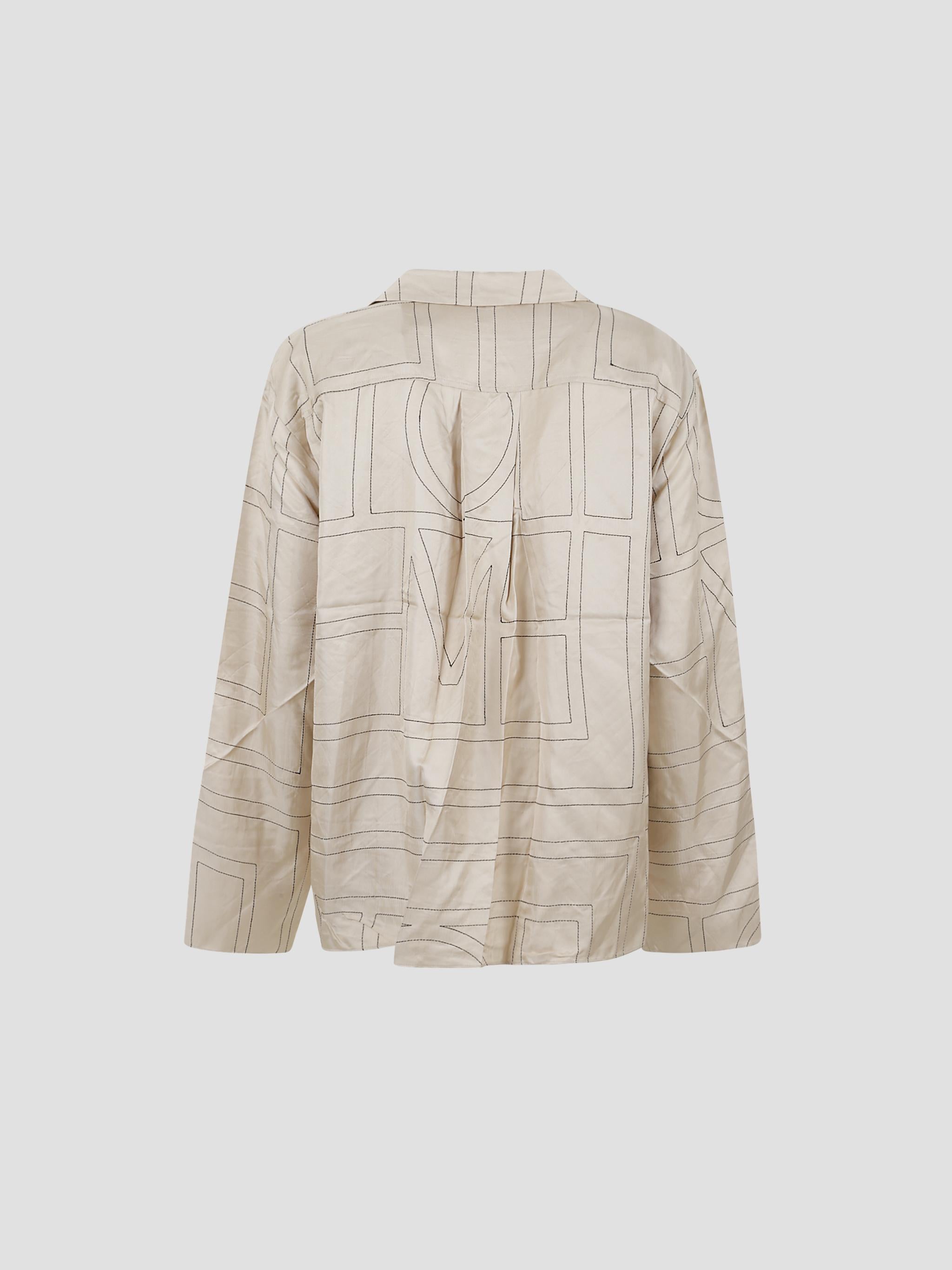 Monogram silk pj top